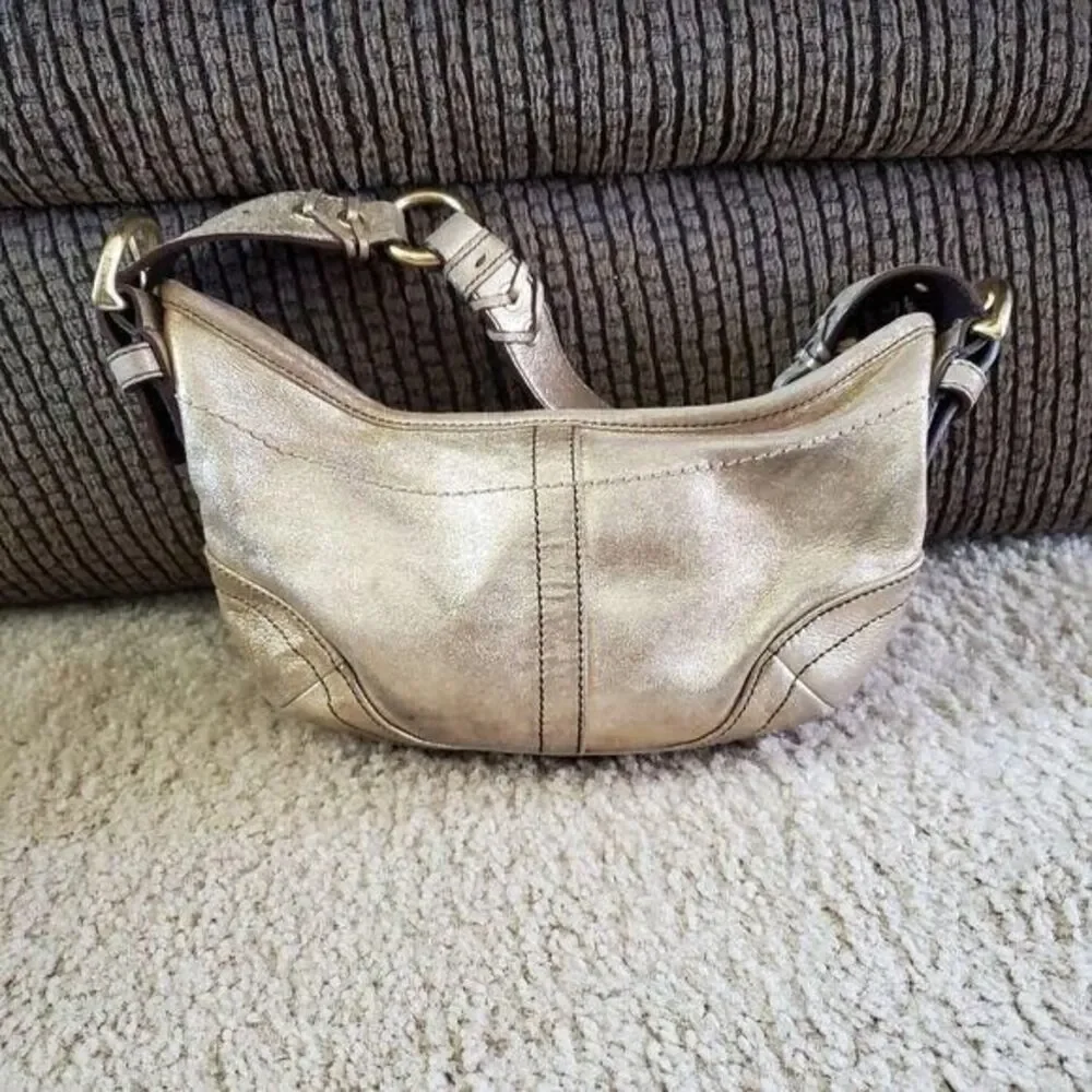 Coach Leather Limited Edition Soho Metallic Gold Shoulder Bag